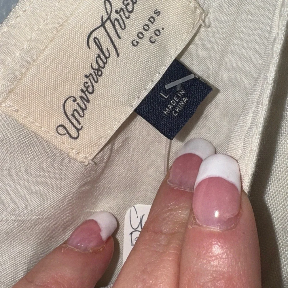 Universal Thread‎ Cream Dress with Striped Detail